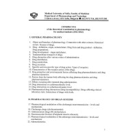Conspectus of the theoretical examination in pharmacology for medical students (2021-2022) Conspectus of the theoretical examination in pharmacology for medical students (2021-2022)