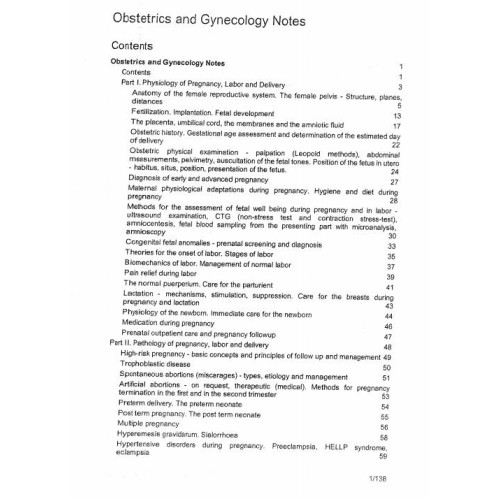 Obstetrics and Ginecology Notes Obstetrics and Ginecology Notes