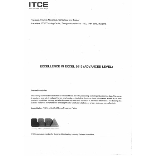 Excellence in Excel 2013 (ADVANCED LEVEL) Excellence in Excel 2013 (ADVANCED LEVEL)