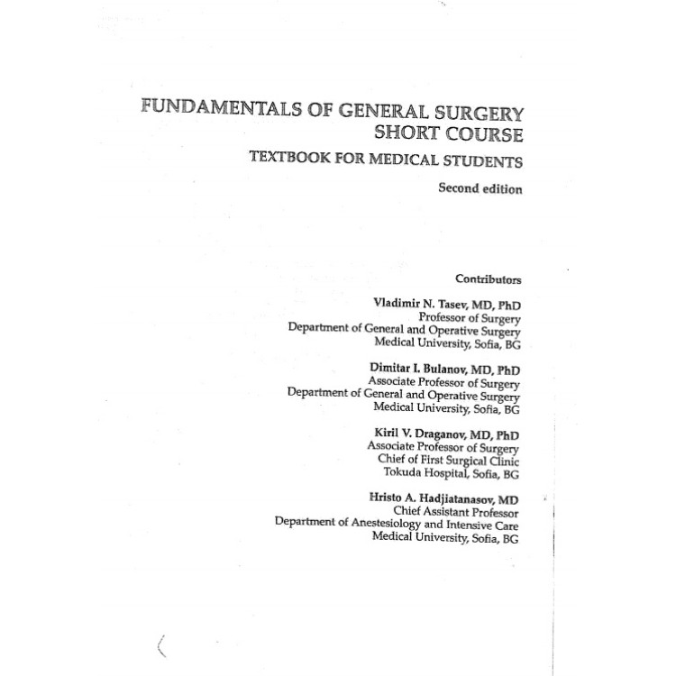 Fundamentals of General Surgery Short Course Textbook for Medical Students Second edition