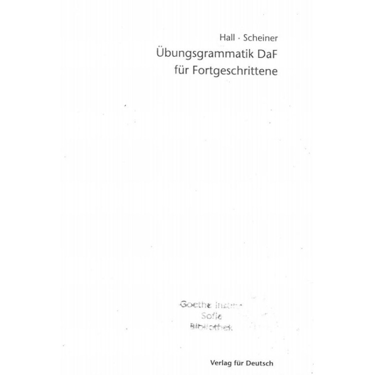 Ubungsgrammatik DaF furFortgescgrittene