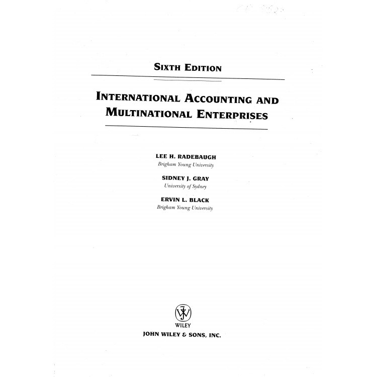 International Accounting and multinational enterprises