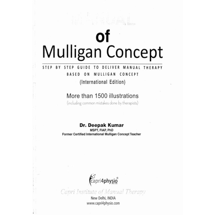 Manual of Mulligan Concept, Dr. Deepak Kumar