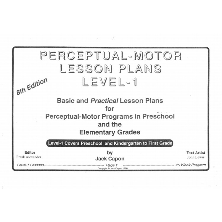 Perceptual - motor lesson plans level -1