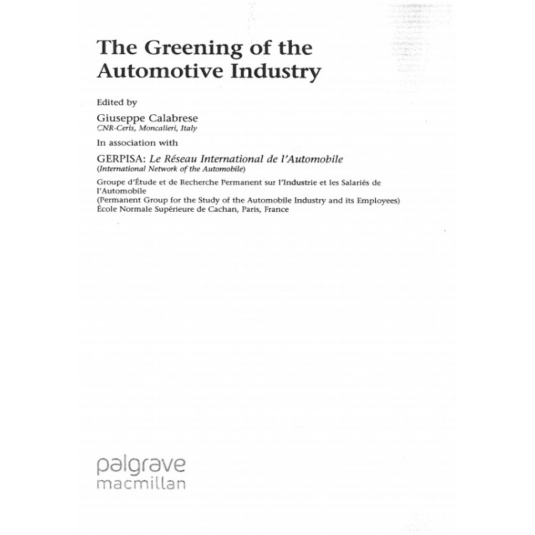 The Greening of the Automotive Industry