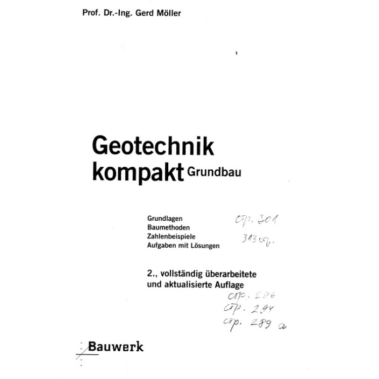 Geotechnik Kompakt Grundbau Moller