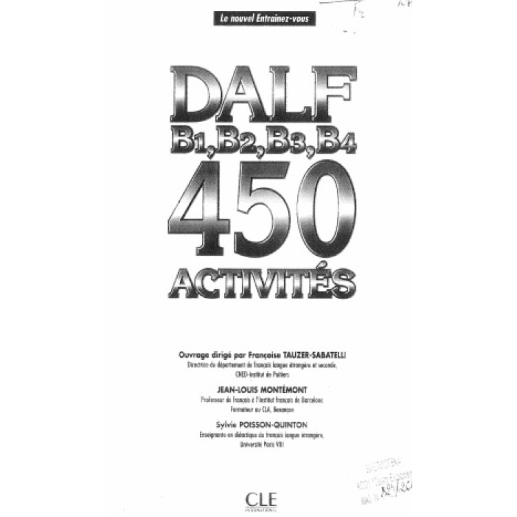 DALF 450 activities b1 b2 b3 b4
