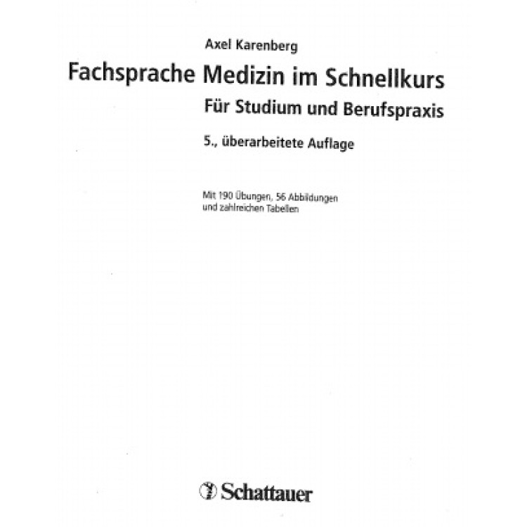 Fachsprache medizin im schnelkurs