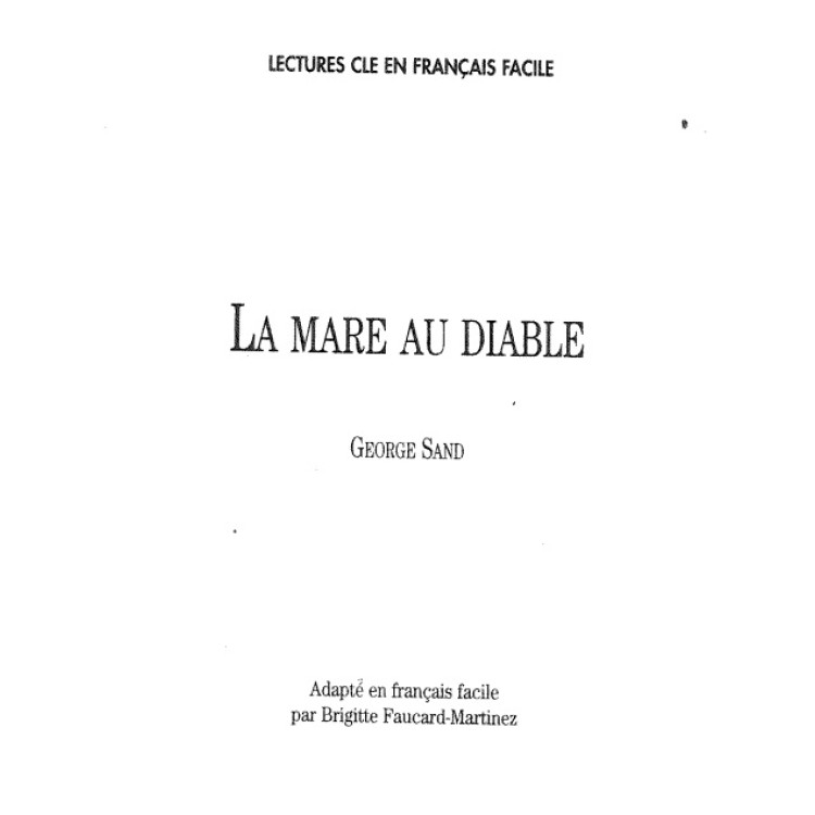 La Mare au Diable, George Sand