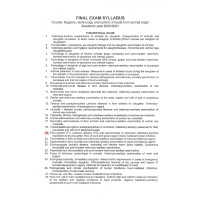 Final Exam syllabus Course Hygiene, technology and control of foods from animal origin Theoretical exam 2020-2021