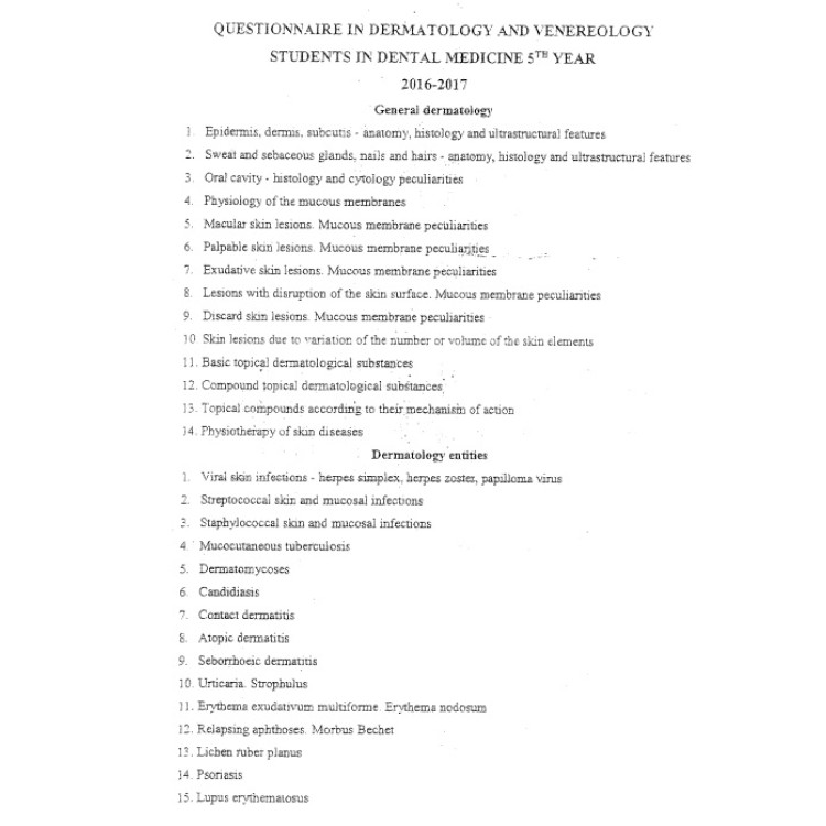 Dermatology and venereology notes dental students