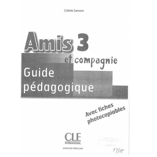 Methode de Francais Amis et compagnie 3 Guide pedagogique A2 B1 Methode de Francais Amis et compagnie 3 Guide pedagogique A2 B1
