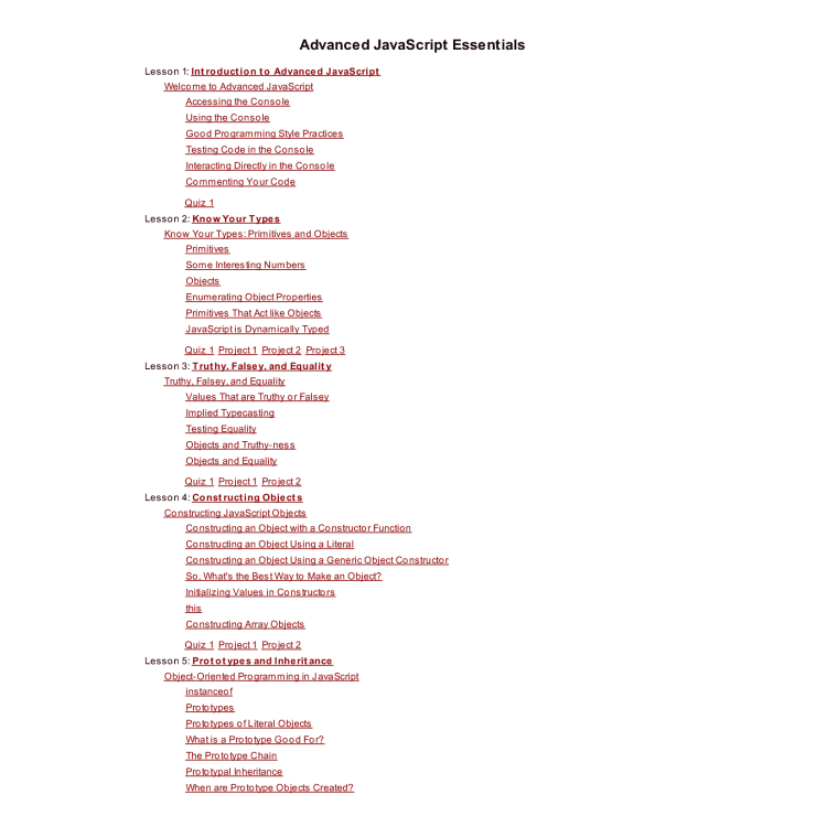 Advanced JavaScript Essentials