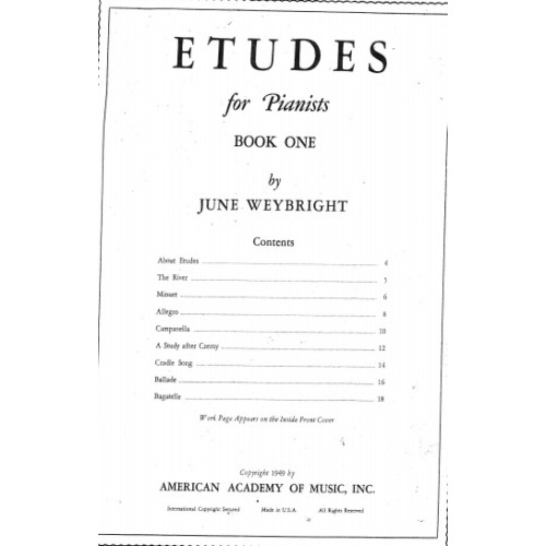 ETUDES for Pianists BOOK ONE ETUDES for Pianists BOOK ONE