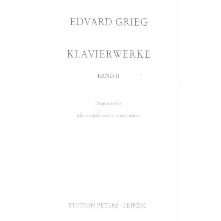 Edvard Grieg Klavierwerke Band II