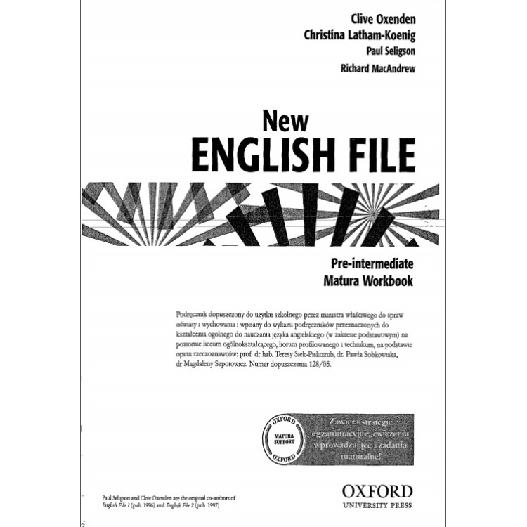 New English File Pre-intermediate Matura Workbook