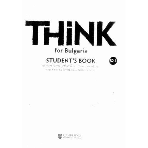 Think for Bulgaria students book B 2.1 Think for Bulgaria students book B 2.1