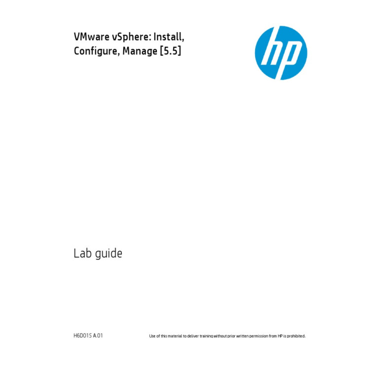 HP VMware vSphere Install, Configure, Manage