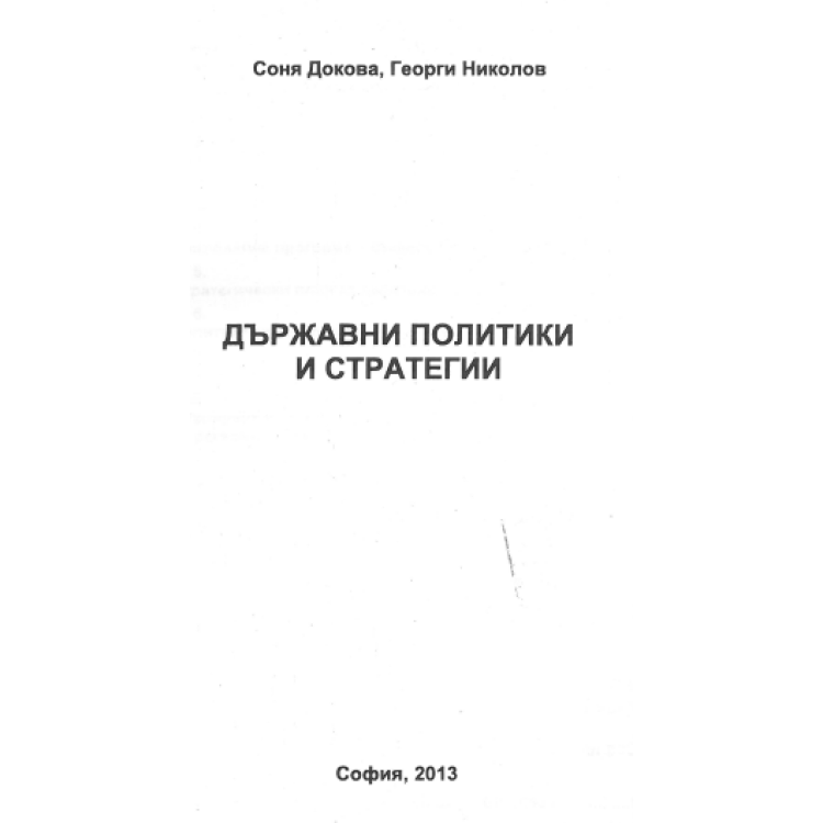 Държавни политики и стратегии, Николов 2013