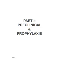 PART I PRECLINICAL & PROPHYLAXIS PART I PRECLINICAL & PROPHYLAXIS